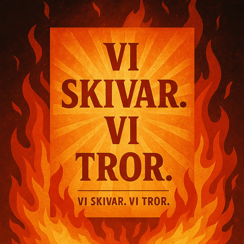 Illustration av manifest i brandskrift